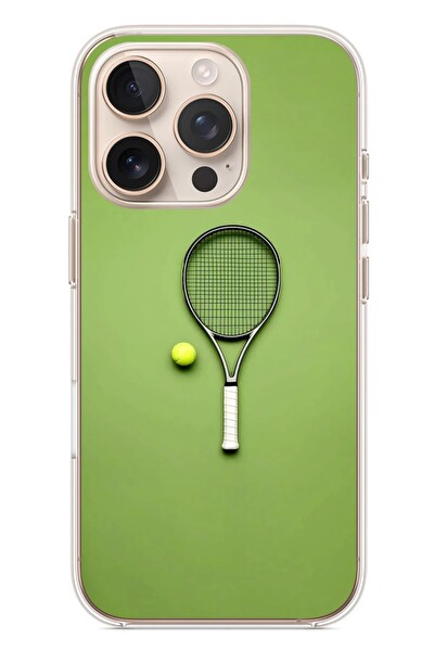Le Balvo iPhone 16 Pro Uyumlu Tenis Raketi Baskılı Silikon Kılıf