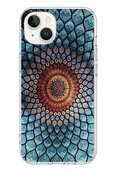 Le Balvo iPhone 13 - 14 Uyumlu İran Dokuması Baskılı Silikon Kılıf