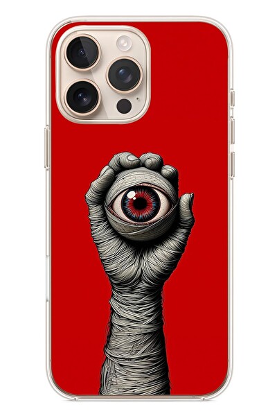 Le Balvo iPhone 16 Pro Max Uyumlu Tek Göz Elde Baskılı Silikon Kılıf