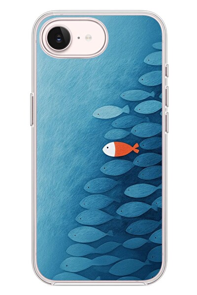Le Balvo iPhone 17e Uyumlu Balıklar Yüzüyor Baskılı Silikon Kılıf