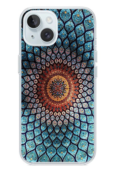 Le Balvo iPhone 15 Uyumlu İran Dokuması Baskılı Silikon Kılıf