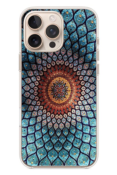 Le Balvo iPhone 16 Pro Max Uyumlu İran Dokuması Baskılı Silikon Kılıf