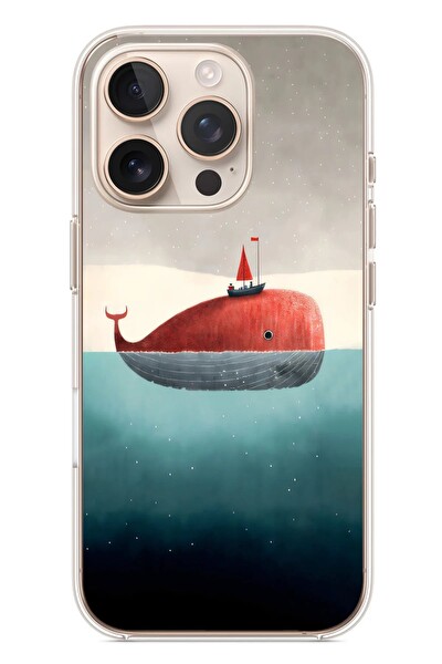Le Balvo iPhone 16 Pro Uyumlu Balina Baskılı Silikon Kılıf