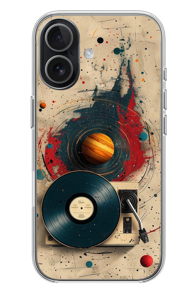 Le Balvo iPhone 17 Uyumlu Plak Gezegeni Baskılı Silikon Kılıf