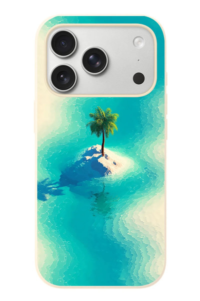 Le Balvo iPhone 17 Pro Uyumlu Adada Palmiye Baskılı Silikon Kılıf