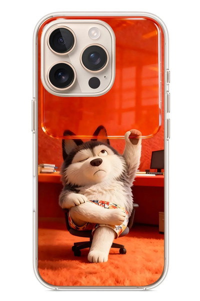 Le Balvo iPhone 16 Pro Uyumlu Keyifli Köpek Baskılı Silikon Kılıf