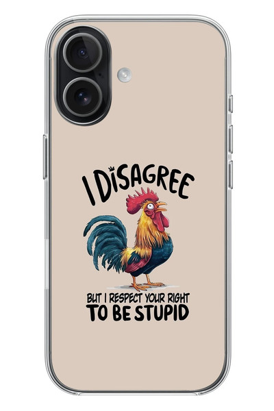 Le Balvo iPhone 17 Uyumlu I Disagree Baskılı Silikon Kılıf