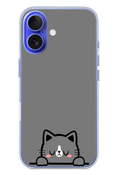 Le Balvo iPhone 16 Uyumlu Uyuyan Kedi Baskılı Silikon Kılıf