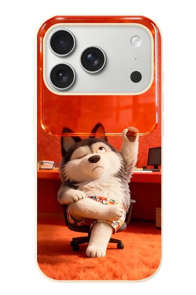 Le Balvo iPhone 17 Pro Uyumlu Keyifli Köpek Baskılı Silikon Kılıf