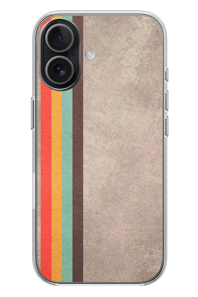 Le Balvo iPhone 17 Uyumlu Retro Gökkuşağı Baskılı Silikon Kılıf