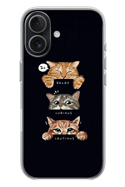 Le Balvo iPhone 17 Uyumlu Kedi Halleri Baskılı Silikon Kılıf