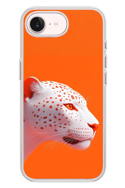 Le Balvo iPhone 17e Uyumlu Turuncu Kaplan Baskılı Silikon Kılıf