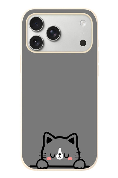 Le Balvo iPhone 17 Pro Max Uyumlu Uyuyan Kedi Baskılı Silikon Kılıf