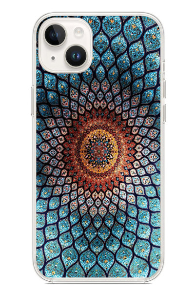 Le Balvo iPhone 14 Plus Uyumlu İran Dokuması Baskılı Silikon Kılıf