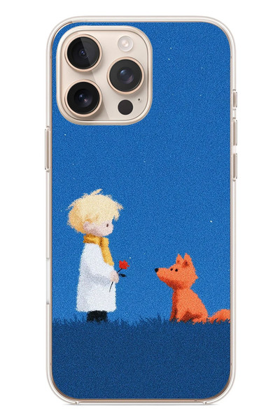 Le Balvo iPhone 16 Pro Max Uyumlu Sarışın Çocuk ve Köpek Baskılı Silikon Kılıf