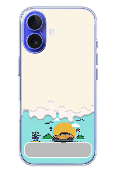 Le Balvo iPhone 16 Uyumlu Tatil Yolu Baskılı Silikon Kılıf
