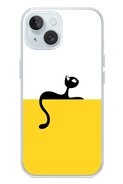 Le Balvo iPhone 15 Uyumlu Dişi Kedi Baskılı Silikon Kılıf