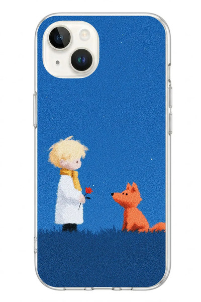 Le Balvo iPhone 13 - 14 Uyumlu Sarışın Çocuk ve Köpek Baskılı Silikon Kılıf