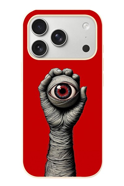 Le Balvo iPhone 17 Pro Uyumlu Tek Göz Elde Baskılı Silikon Kılıf