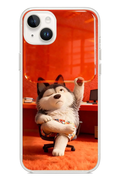Le Balvo iPhone 14 Plus Uyumlu Keyifli Köpek Baskılı Silikon Kılıf
