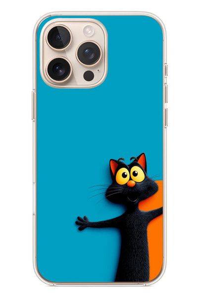 Le Balvo iPhone 16 Pro Max Uyumlu Kedi Uyarısı Baskılı Silikon Kılıf