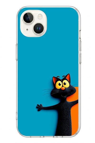 Le Balvo iPhone 13 - 14 Uyumlu Kedi Uyarısı Baskılı Silikon Kılıf