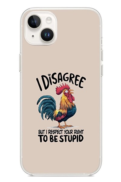 Le Balvo iPhone 14 Plus Uyumlu I Disagree Baskılı Silikon Kılıf