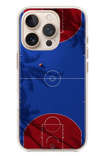 Le Balvo iPhone 16 Pro Uyumlu Basketbol Sahası Baskılı Silikon Kılıf