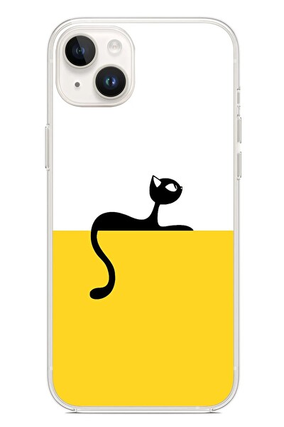 Le Balvo iPhone 14 Plus Uyumlu Dişi Kedi Baskılı Silikon Kılıf