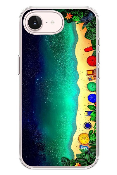 Le Balvo iPhone 17e Uyumlu Tatil Kumsal Gecesi Baskılı Silikon Kılıf