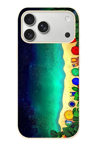 Le Balvo iPhone 17 Pro Max Uyumlu Tatil Kumsal Gecesi Baskılı Silikon Kılıf