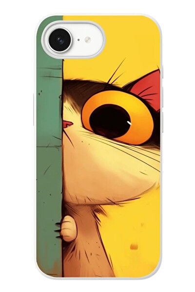 Le Balvo iPhone 16e Uyumlu Tek Gözlü Kedi Baskılı Silikon Kılıf