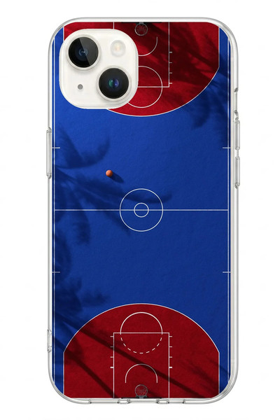 Le Balvo iPhone 13 - 14 Uyumlu Basketbol Sahası Baskılı Silikon Kılıf