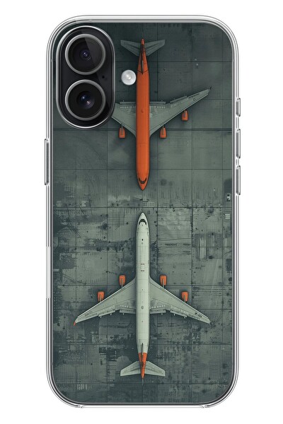 Le Balvo iPhone 17 Uyumlu İki Uçak Baskılı Silikon Kılıf