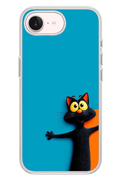 Le Balvo iPhone 17e Uyumlu Kedi Uyarısı Baskılı Silikon Kılıf