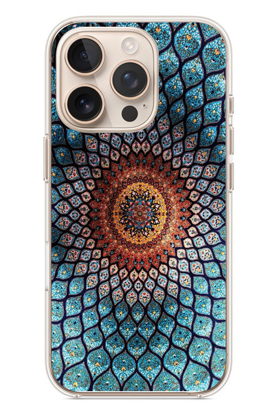 Le Balvo iPhone 16 Pro Uyumlu İran Dokuması Baskılı Silikon Kılıf