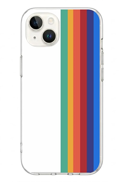 Le Balvo iPhone 13 - 14 Uyumlu Gökkuşağı Baskılı Silikon Kılıf