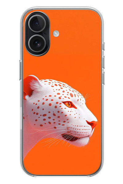 Le Balvo iPhone 17 Uyumlu Turuncu Kaplan Baskılı Silikon Kılıf