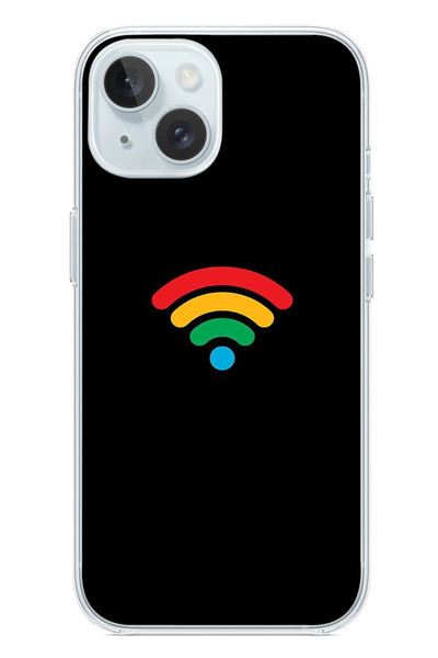 Le Balvo iPhone 15 Uyumlu Wifi Simgesi Baskılı Silikon Kılıf