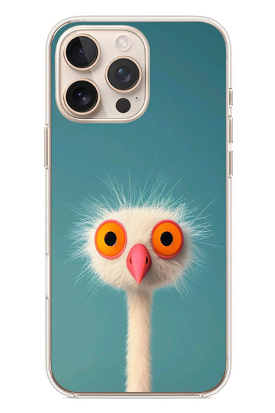 Le Balvo iPhone 16 Pro Max Uyumlu Şaşkın Hayvan Baskılı Silikon Kılıf
