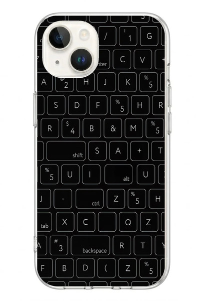 Le Balvo iPhone 13 - 14 Uyumlu Klavye Tuşları Baskılı Silikon Kılıf