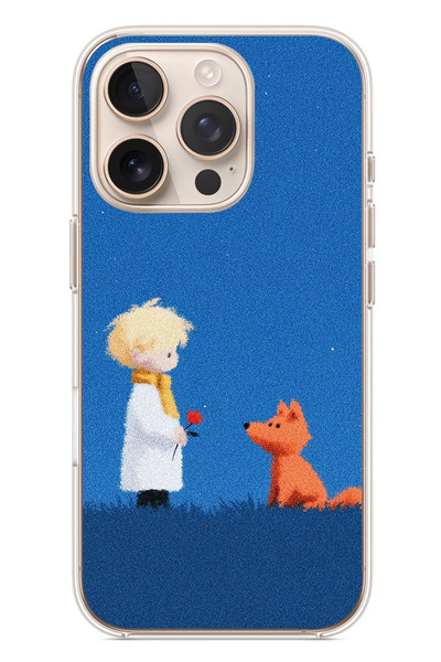 Le Balvo iPhone 16 Pro Uyumlu Sarışın Çocuk ve Köpek Baskılı Silikon Kılıf