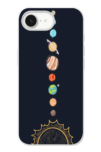Le Balvo iPhone 16e Uyumlu Gezegenler Baskılı Silikon Kılıf