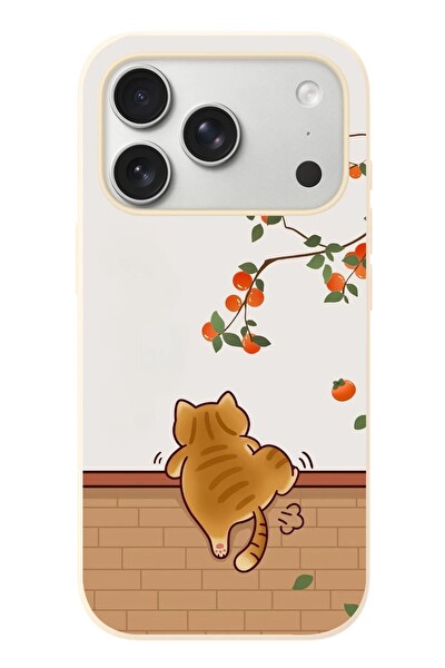 Le Balvo iPhone 17 Pro Uyumlu Kedi Tırmanıyor Baskılı Silikon Kılıf