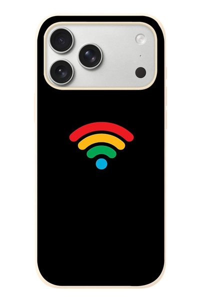 Le Balvo iPhone 17 Pro Max Uyumlu Wifi Simgesi Baskılı Silikon Kılıf