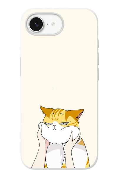 Le Balvo iPhone 16e Uyumlu Sarı Kedi Yanakları Baskılı Silikon Kılıf