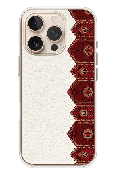 Le Balvo iPhone 16 Pro Uyumlu Halı Köşesi Baskılı Silikon Kılıf