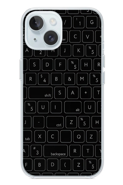 Le Balvo iPhone 15 Uyumlu Klavye Tuşları Baskılı Silikon Kılıf