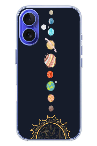 Le Balvo iPhone 16 Uyumlu Gezegenler Baskılı Silikon Kılıf