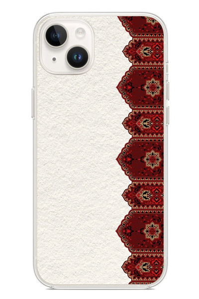 Le Balvo iPhone 14 Plus Uyumlu Halı Köşesi Baskılı Silikon Kılıf